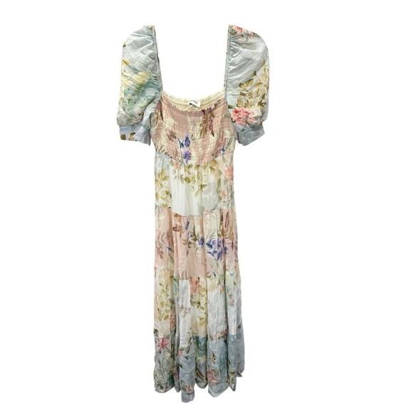 Yumi Kim Zofia Maxi Dress XS Pastel Floral Harmony Print Puff Sleeve Look - Picture 7 of 16